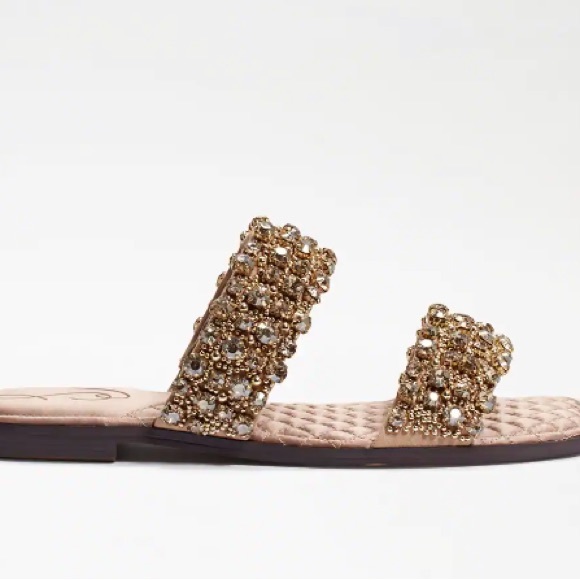 ▪️NIB Sam Edelman Ezel Embellished Two Strap Slide Sandal - Picture 4 of 10